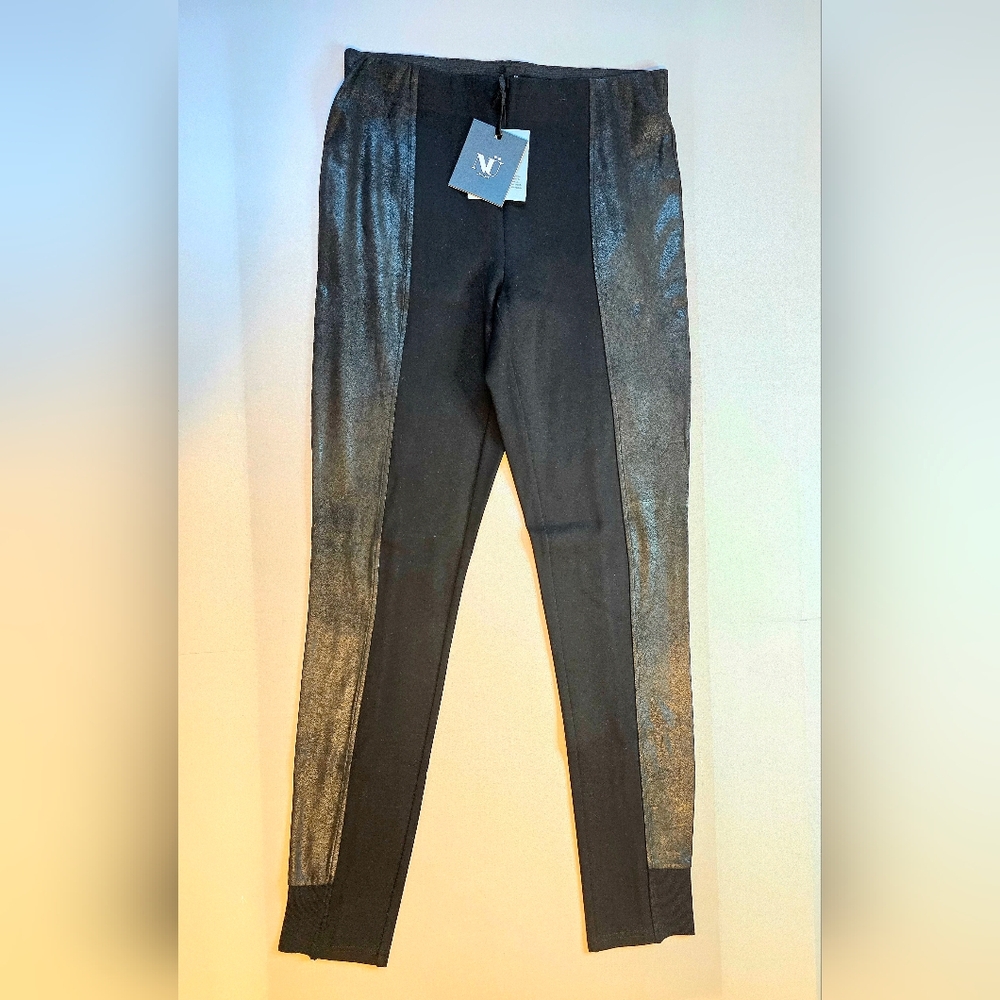 NWT NU Denmark Women's Black Suede Leggings Size Large - Picture 2 of 8